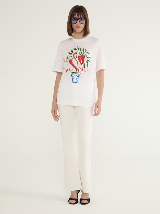 Women's polo neck shirt CONTE ELEGANT LD 3036, s.170-92, white-spicy italy - 5