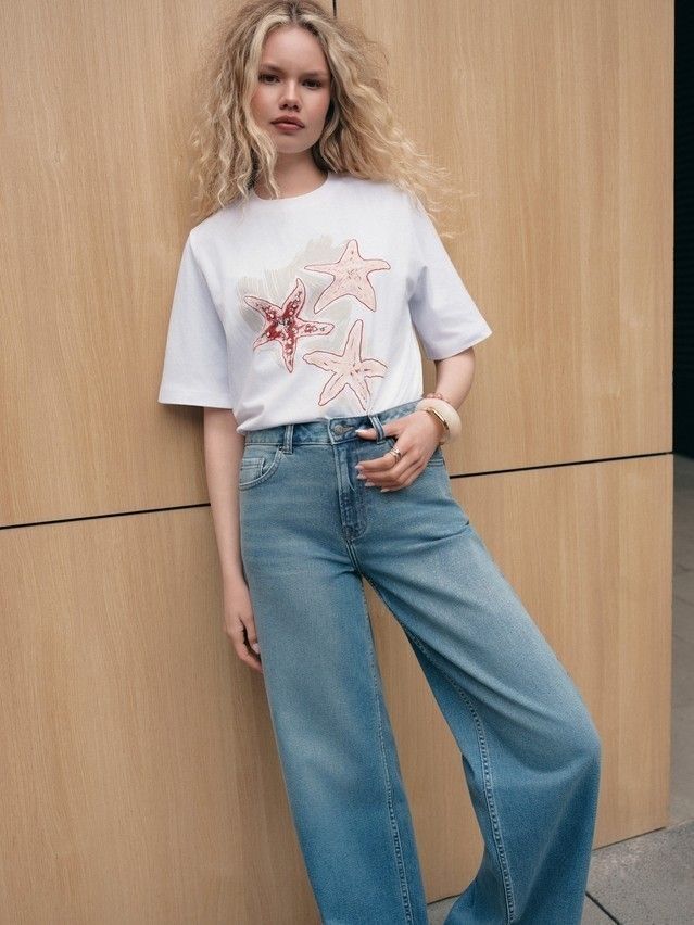 Women's polo neck shirt CONTE ELEGANT LD 3036, s.170-92, white-starfish - 1