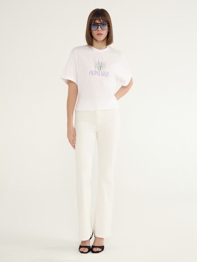Women's polo neck shirt CONTE ELEGANT LD 3039, s.170-100, white-promenade - 1