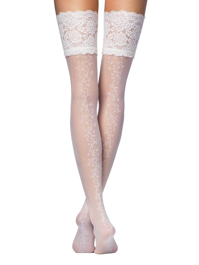 Women's stockings CONTE ELEGANT GLORY, s.23-25 (1/2),panna - 5