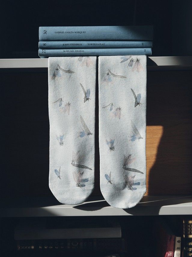Women's socks CONTE FLOWERS, s.23-25, 1149 blue - 3