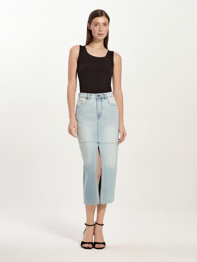 Denim skirt CONTE ELEGANT CON-763, s.170-90, light blue - 2