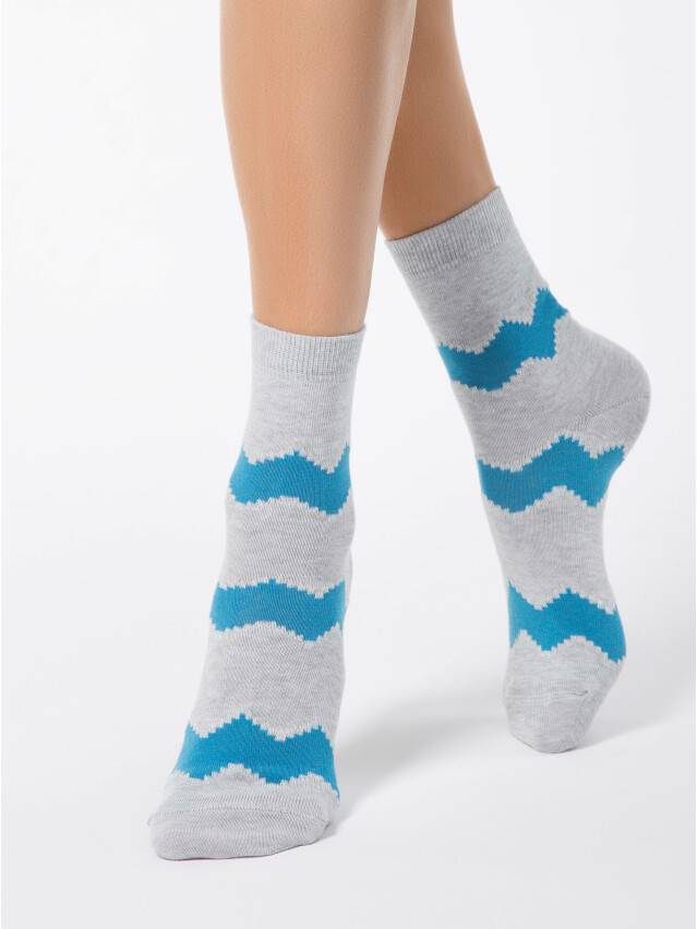 Women's socks CONTE ELEGANT CLASSIC, s.23, 065 grey-turquoise - 1
