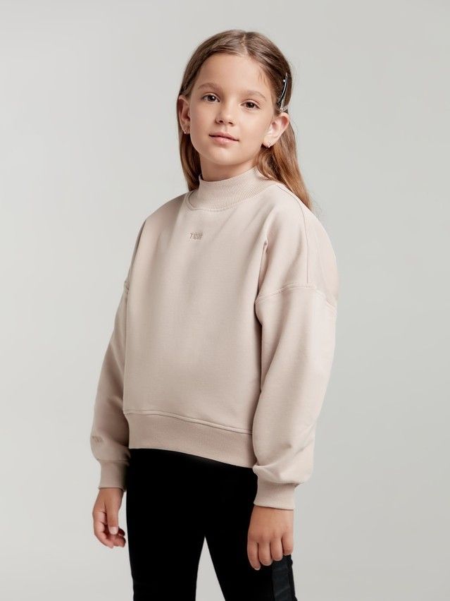 Polo neck shirt for girls CONTE ELEGANT DD 1449, s.128,134-68, light cappuccino - 1