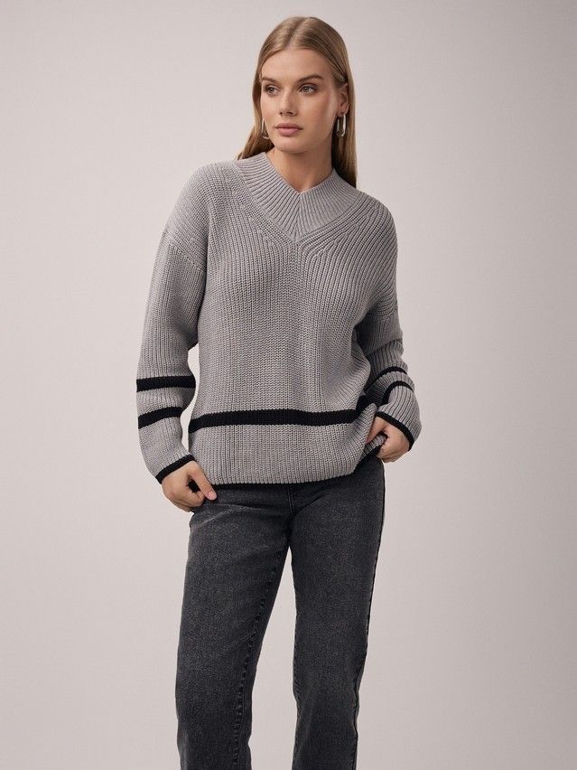 Women's pullover CONTE ELEGANT LDK2398, s.170-84, gray-black - 1