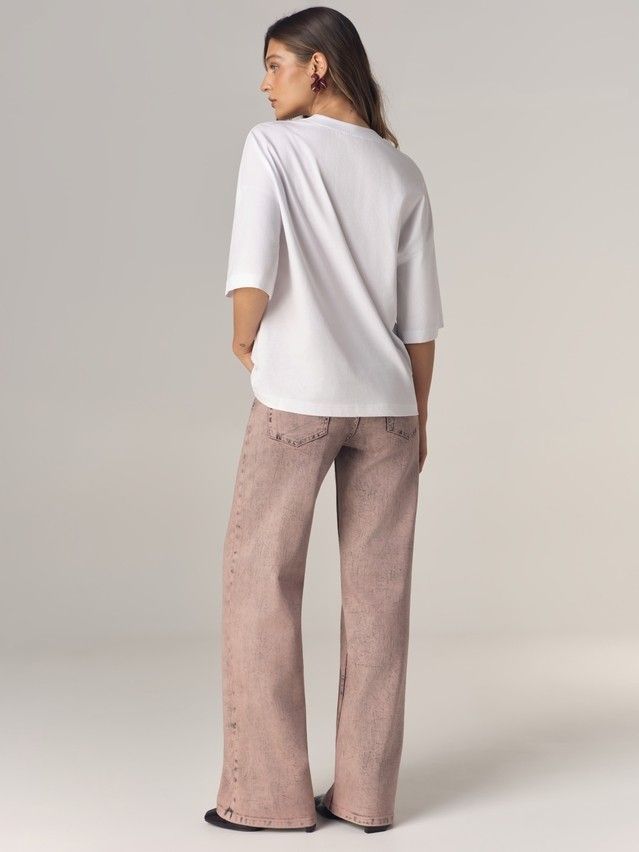 Women's polo neck shirt CONTE LD 3468, s.170-88, white-ice flowers - 4