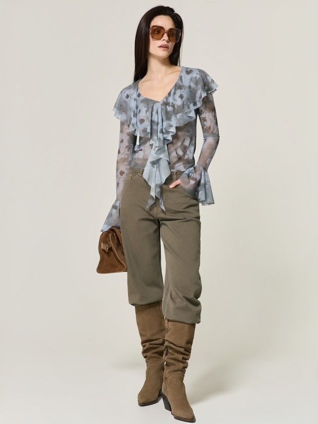 Women's polo neck shirt CONTE LD 3485, s.170-84, flower - 4