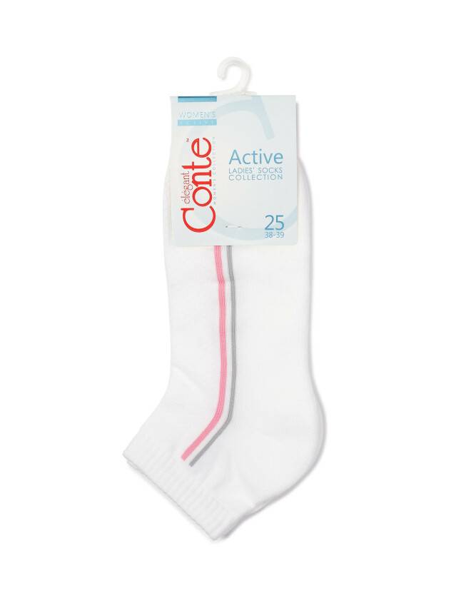 Women's socks CONTE ELEGANT ACTIVE, s.23, 015 white-light pink - 3