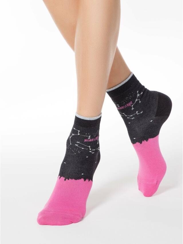 Women's socks CONTE ELEGANT CLASSIC, s.23, 122 black-pink - 1