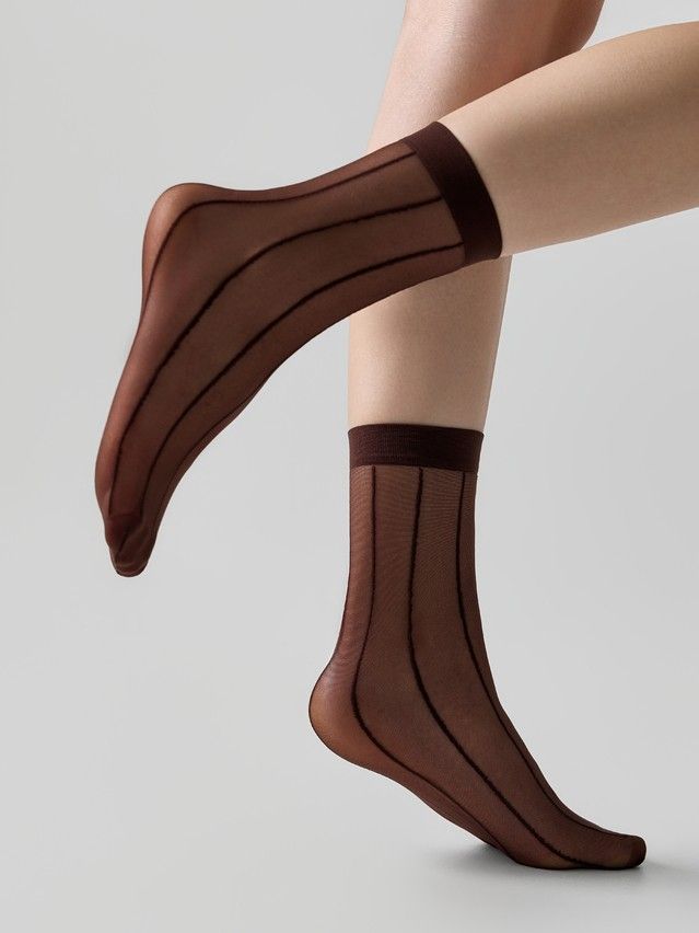 Women's socks CONTE ELEGANT FANTASY, s.23-25, chocolate - 3