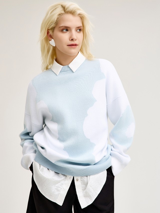 Women's pullover CONTE ELEGANT LDK24122, s.170-84, blue-white - 2
