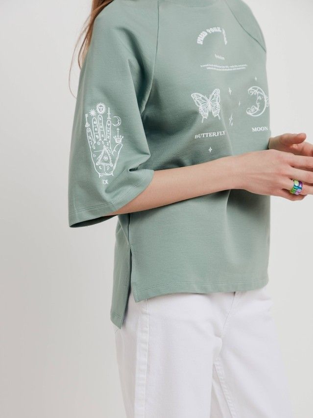Women's polo neck shirt CONTE ELEGANT LD 1632, s.170-92, green - 2
