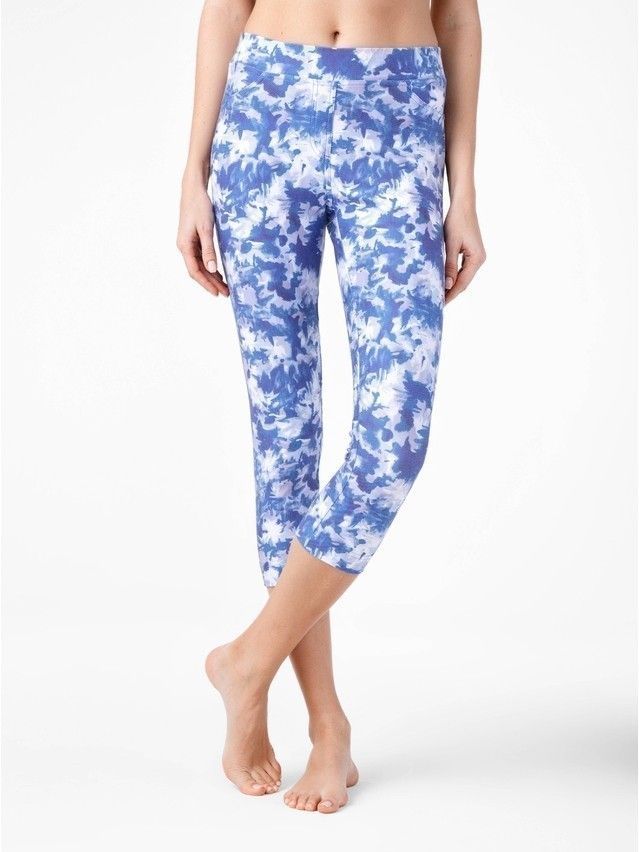 Women's knee pants CONTE ELEGANT FIOLA, s.170-90, blue-white - 1