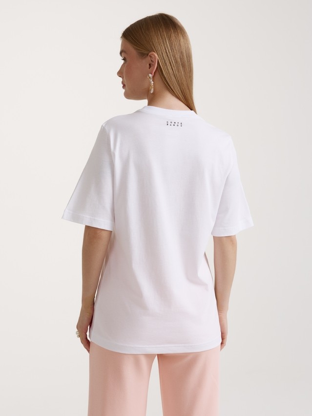 Women's polo neck shirt CONTE ELEGANT LD 3036, s.170-92, white-monaco ville - 2