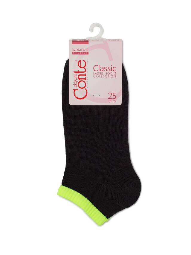 Women's socks CONTE ELEGANT CLASSIC, s.23, 068 black-lettuce green - 3