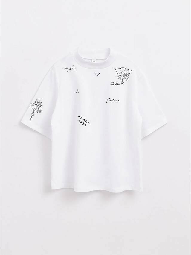 Women's polo neck shirt CONTE ELEGANT LD 1409, s.170-92, white - 1