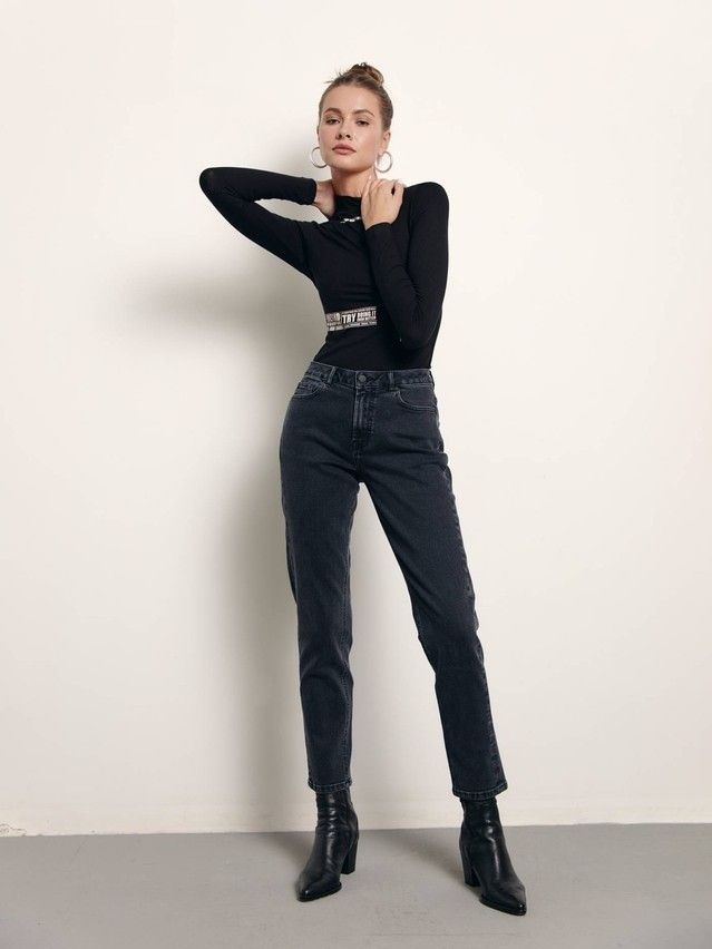 Denim trousers CONTE ELEGANT CON-376, s.170-102, washed black - 1
