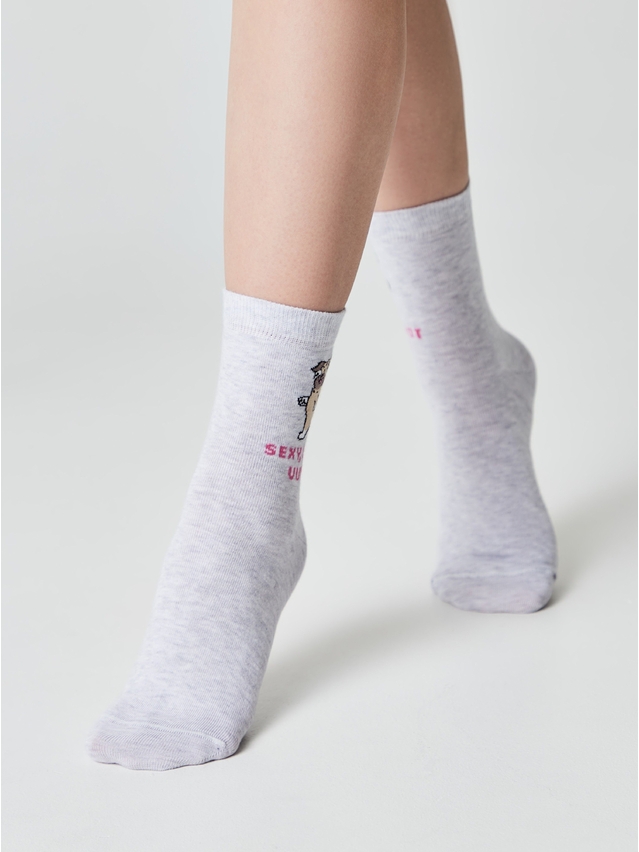 Women's socks CONTE ELEGANT HAPPY, s.23-25, 607 light grey - 5