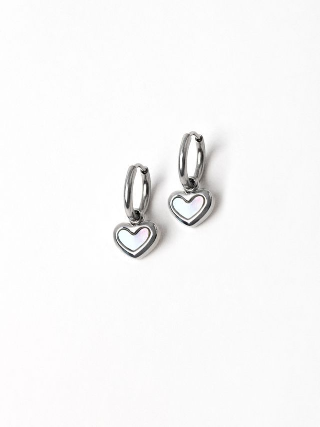 Metal earings CONTE heart (2 pieces),- 6