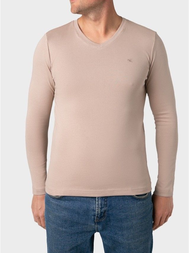 Men's polo neck shirt DiWaRi MD 696, s.170,176-100, light cappuccino - 1