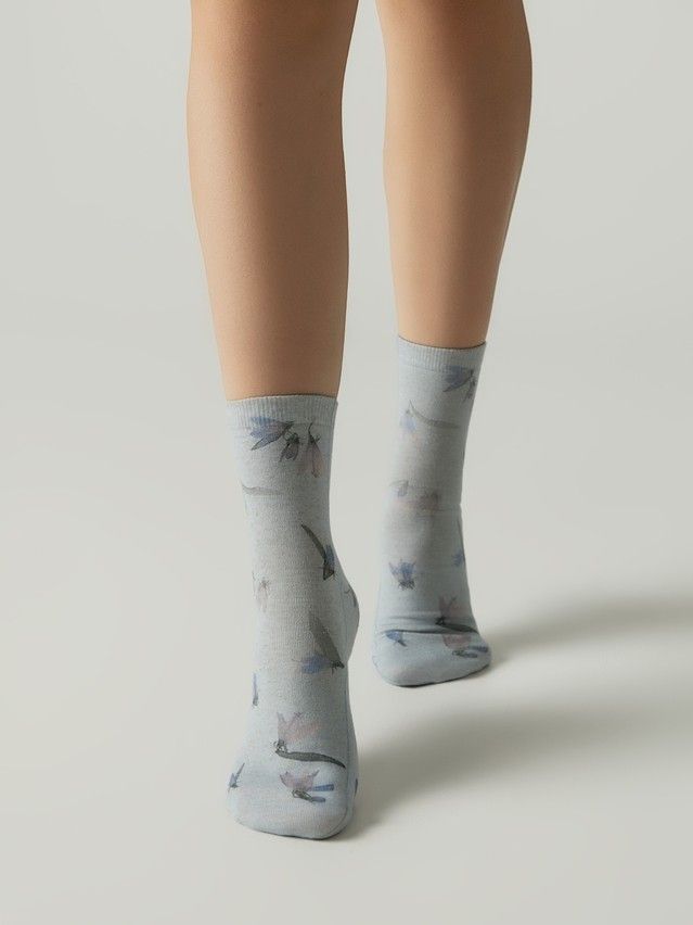 Women's socks CONTE FLOWERS, s.23-25, 1149 blue - 1