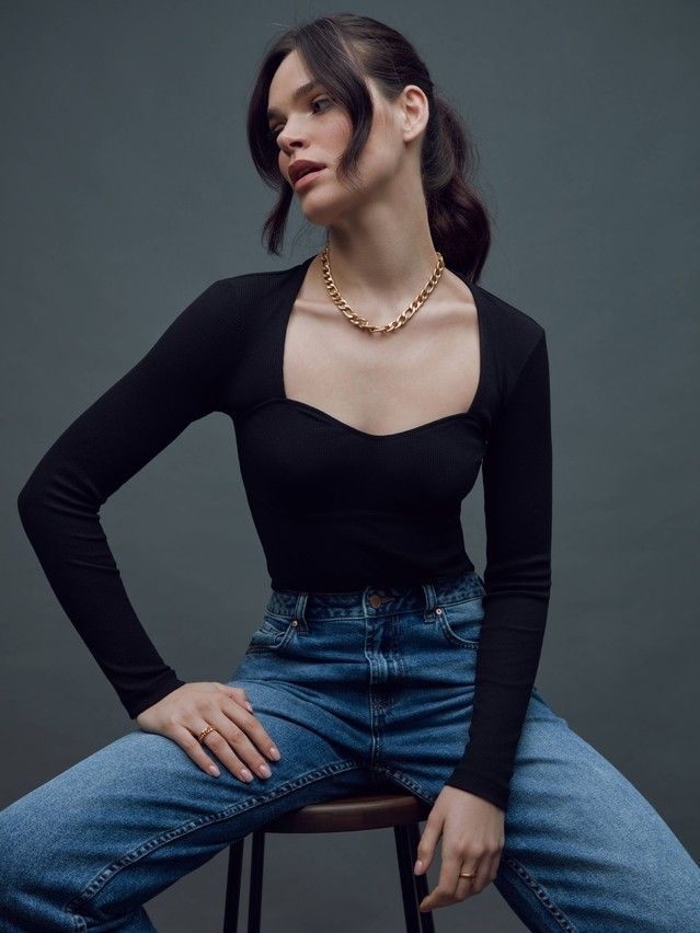 Women's polo neck shirt CONTE ELEGANT LD 1613, s.170-92, black - 1