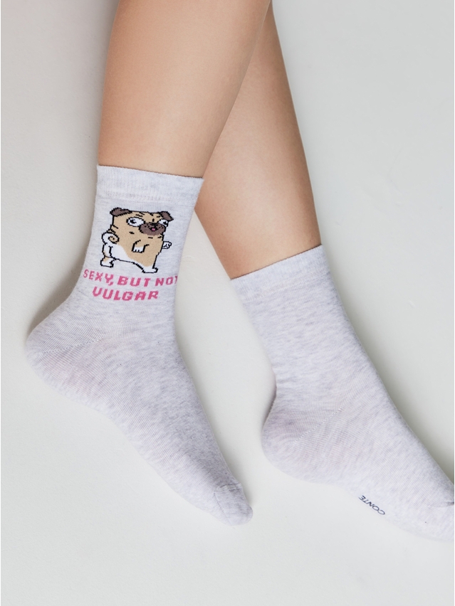 Women's socks CONTE ELEGANT HAPPY, s.23-25, 607 light grey - 1