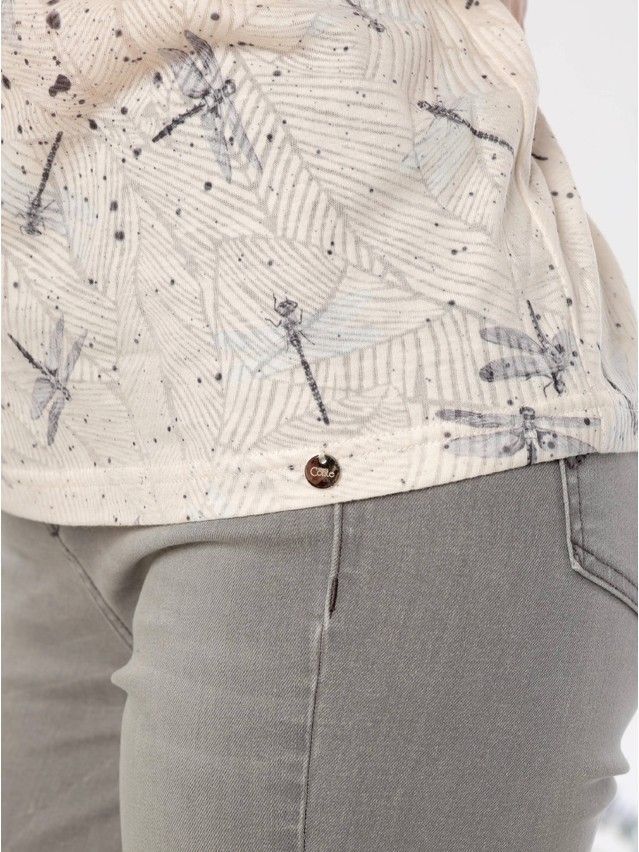 Women's polo neck shirt CONTE ELEGANT LD 718, s.170-100, beige - 2