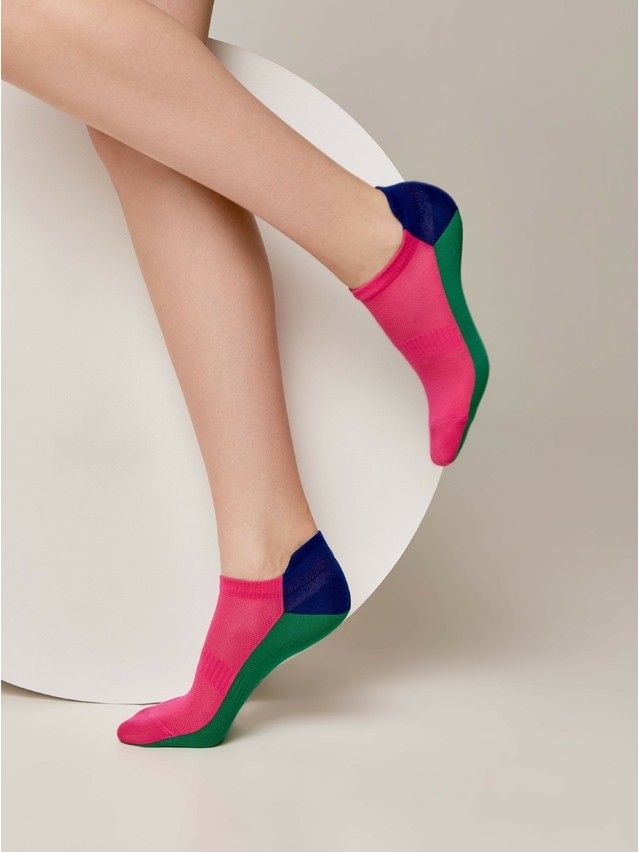 Women's socks CONTE ELEGANT ACTIVE, s.23, 393 fuchsia green - 1