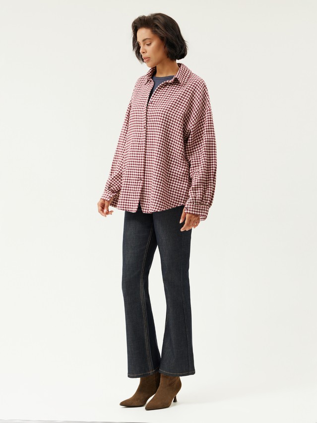 Women's shirt CONTE LRU 3612, s.170-84-90, burgundy-ecru check - 3