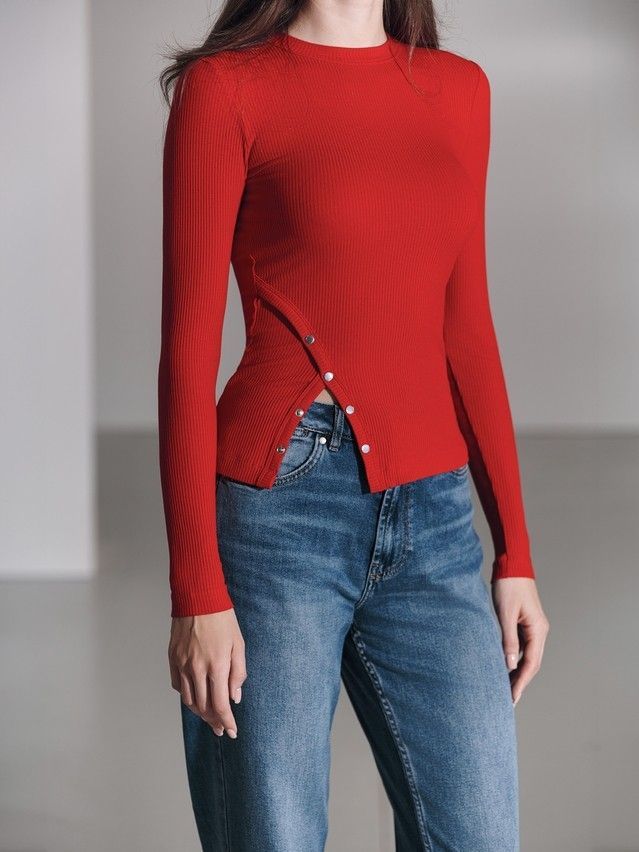 Women's polo neck shirt CONTE ELEGANT LD 2794, s.170-92, crimson red - 2