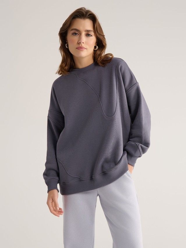Women's polo neck shirt CONTE ELEGANT LD 2834, s.170-92, graphite - 4