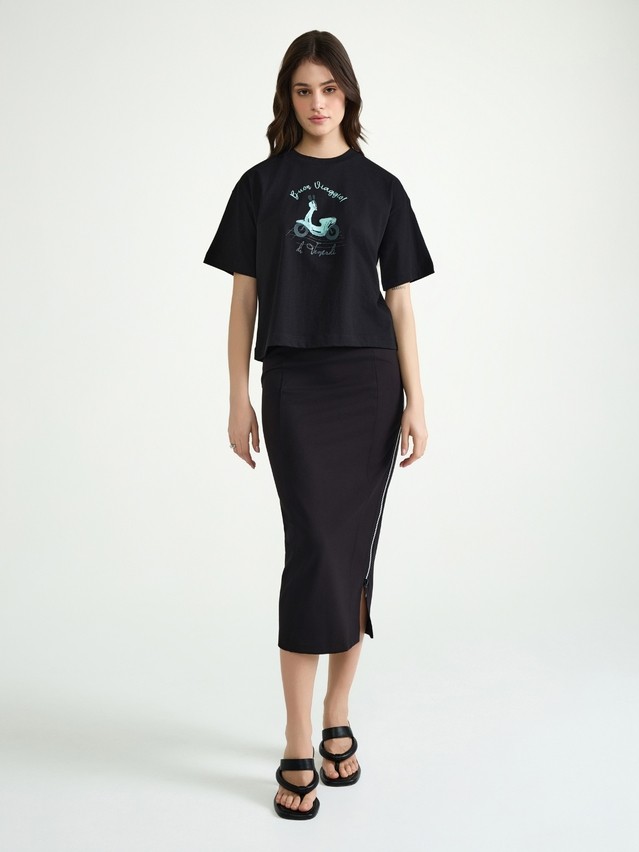 Women's polo neck shirt CONTE ELEGANT LD 3032, s.170-92, black-scooter - 3