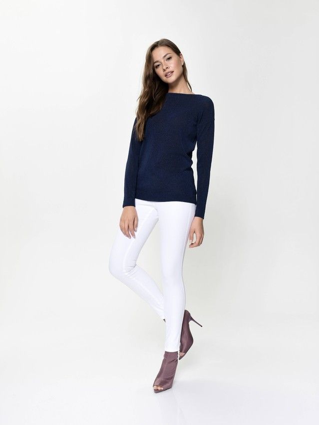 Women's polo neck shirt CONTE ELEGANT LDK049, s.170-84, navy - 3