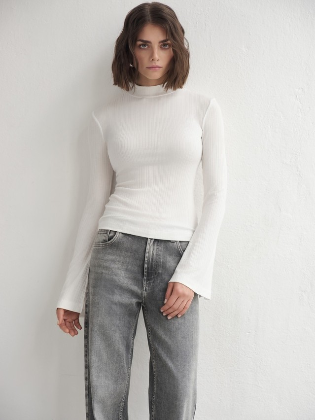 Women's polo neck shirt CONTE LD 3241, s.170-84, white - 2
