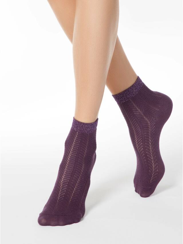 Women's socks CONTE ELEGANT AJOUR, s.23, 076 aubergine - 1
