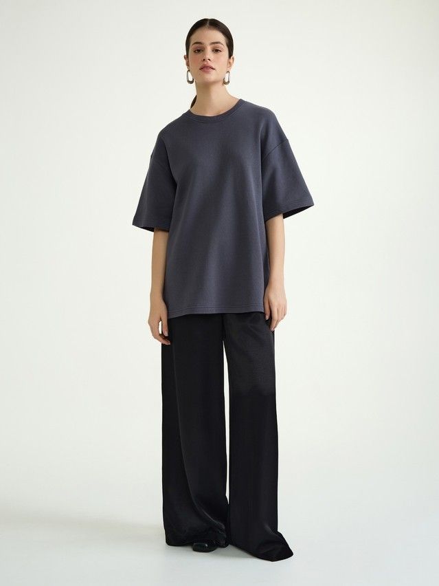 Women's polo neck shirt CONTE ELEGANT LD 3081, s.170-100, graphite - 1