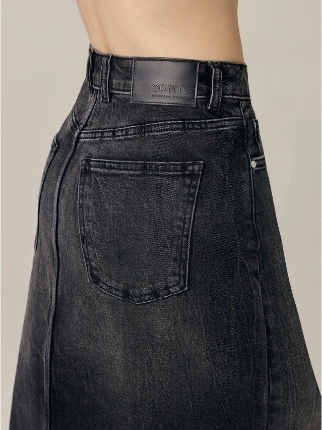 Denim skirt CONTE ELEGANT CON-686, s.170-94, washed black - 5