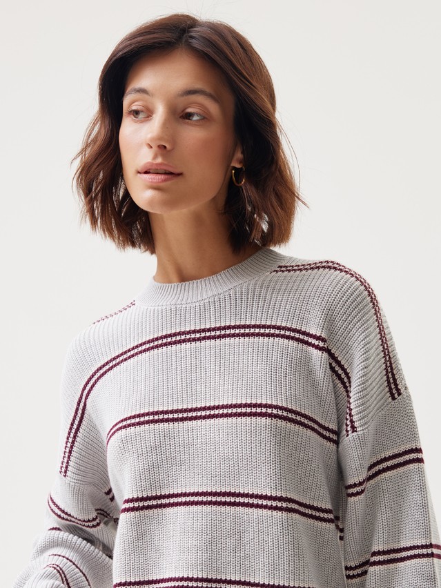 Women's pullover CONTE LDK25102, s.170-84, grey-burgundy - 3