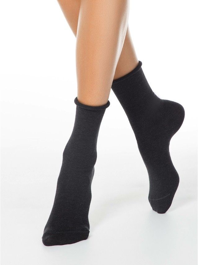Women's cotton socks COMFORT (without elastic) 19C-101SP, rives. 36-37, 000 black - 1