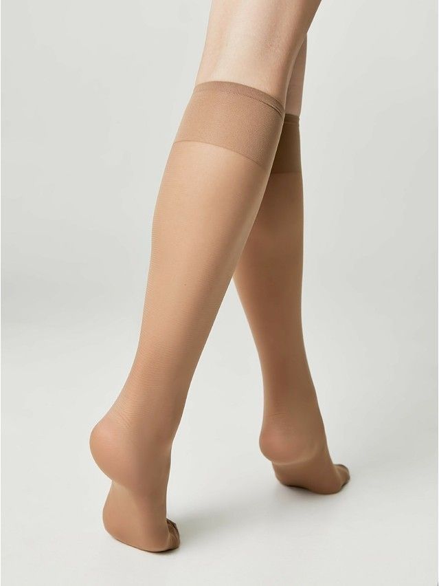 Women's knee high socks CONTE ELEGANT TENSION SOFT 20 (1 pair),s.23-25, bronz - 4