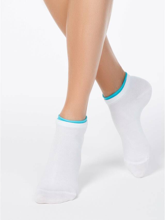 Women's socks CONTE ELEGANT ACTIVE, s.23, 035 white-turquoise - 1