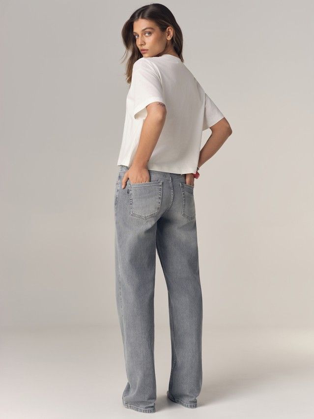 Women's polo neck shirt CONTE LD 3469, s.170-88, milk-abstract flower - 2