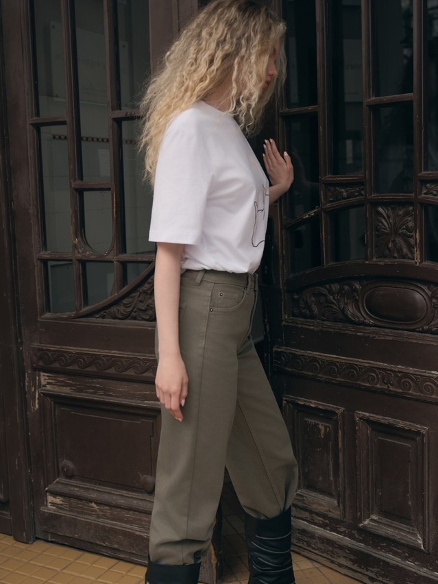 Women's polo neck shirt CONTE ELEGANT LD 3036, s.170-92, white-cats - 3