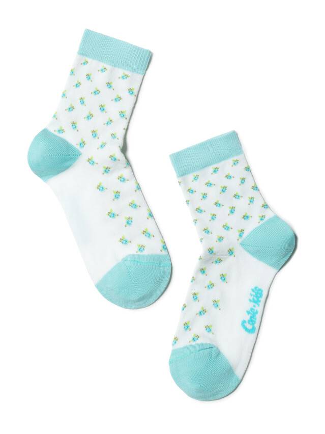 Children's socks CONTE-KIDS TIP-TOP, s.24-26, 273 white-pale turquoise - 1