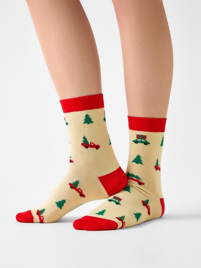 Women's socks CONTE ELEGANT NEW YEAR, s.23-25, 1027 beige - 1