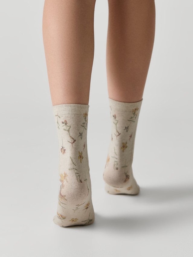 Women's socks CONTE FLOWERS, s.23-25, 1156 beige - 3