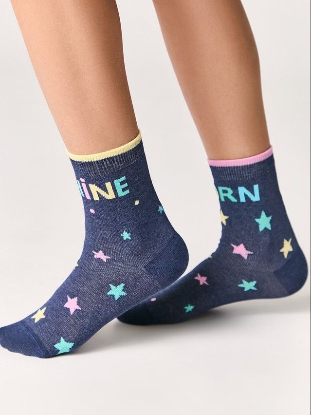 Children's socks Cheerful legs 17S-10SP, s. 30-32, 477 dark blue - 1
