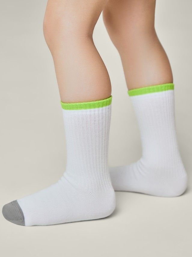 Children's socks CONTE-KIDS ACTIVE, s.16, 1021 white-lettuce green - 4