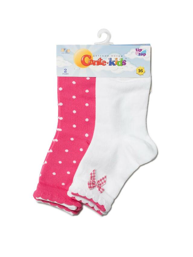 Children's socks CONTE-KIDS TIP-TOP (2 pairs),s.18-20, 705 white-pink - 4